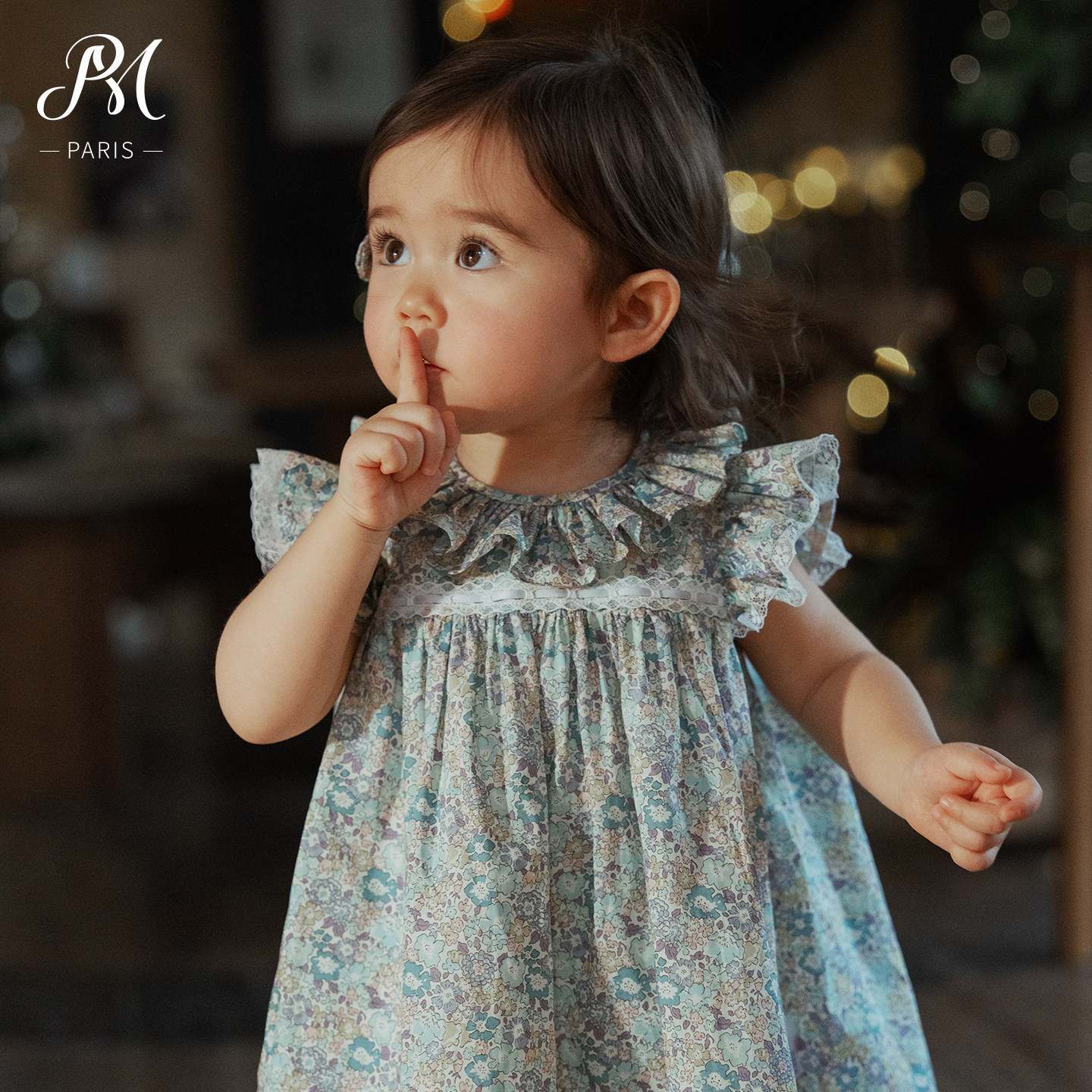 Petite Marguerite小雏菊婴童·利伯缇花边领紫色碎