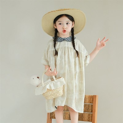 utouto大耳象女童撞色翻领连衣裙 纹路收口裤2024夏季新款