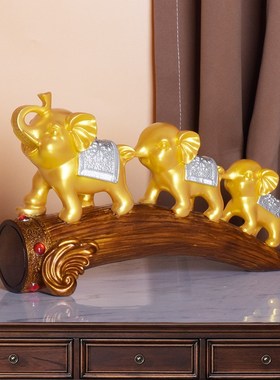 创意中式大象摆件家居装饰品玄关电视柜酒柜招财简约乔迁新居礼品