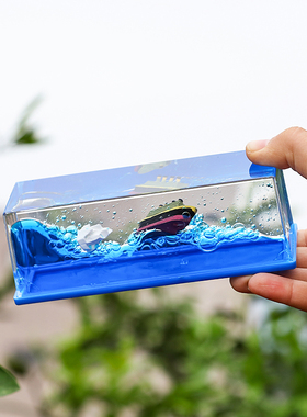 游轮流体漂流瓶邮轮不会翻的船办公室电脑桌面摆件汽车泰坦尼克号