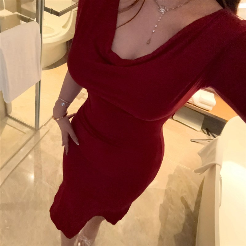 胖婷大码定制胖mm微胖大码连衣裙御姐小妈裙荡领姐系天花板