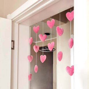 家居门帘挂件隔断帘装饰帘入户门结婚线帘网红玄关桃心免打孔半帘