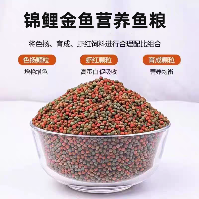 金鱼专用鱼饲料锦鲤鱼粮热带鱼孔雀鱼小型鱼观赏鱼粮通用上浮鱼食