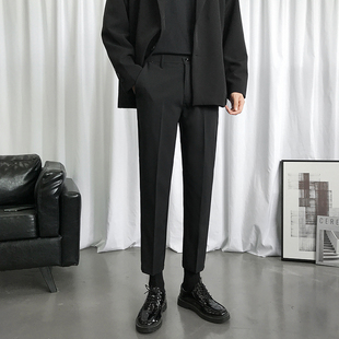 男春夏直筒垂感西装 纯色九分休闲小西裤 裤 修身 矮个子26号27码 小码