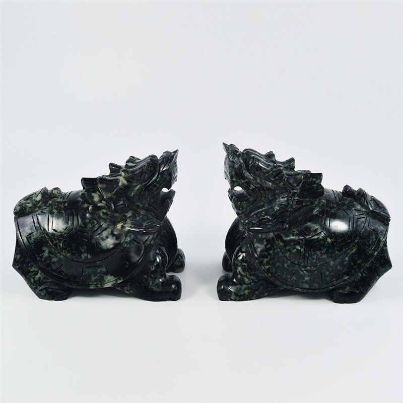 天然独山玉龙龟摆件招财镇宅母子龙头龟中式家居客厅风水开业送礼