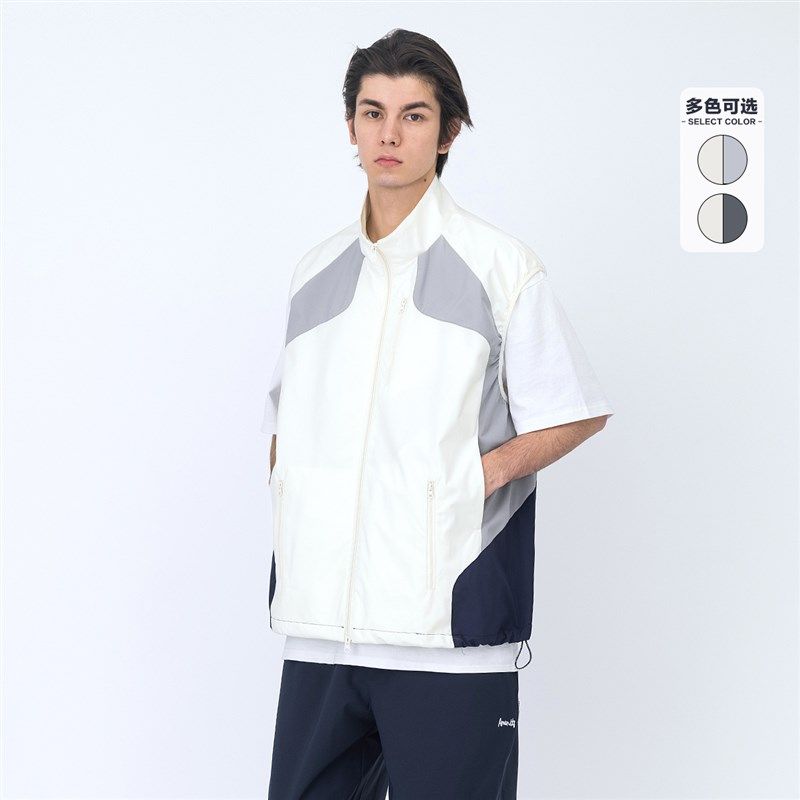 男装 夏季新款日系工装拼色立领马甲 复古休闲宽松中性百搭上衣潮,男装,常规马甲,淘宝优惠券,粉丝福利购,淘宝优惠卷