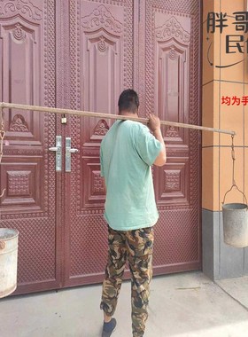 民俗老物件老竹扁担挑子旧木扁担老农具民宿怀旧道具装饰摆件