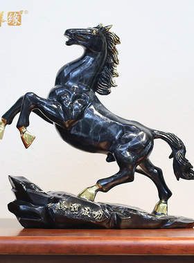 纯铜马摆件马到成功新中式家居客厅办公室桌面摆设开业乔迁礼品