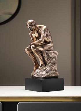 现代简约人物摆件思考者新中式家居客厅酒柜电视柜装饰办公室摆设