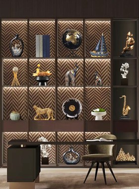 新中式茶室搬家送礼售楼家居客厅酒柜电视柜轻奢装饰品办公室摆设