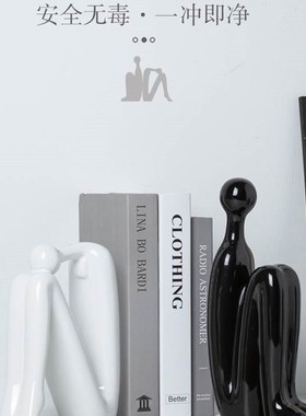 轻奢创意书档人物办公室摆件客厅书房书架书柜摆设电视酒柜装饰品