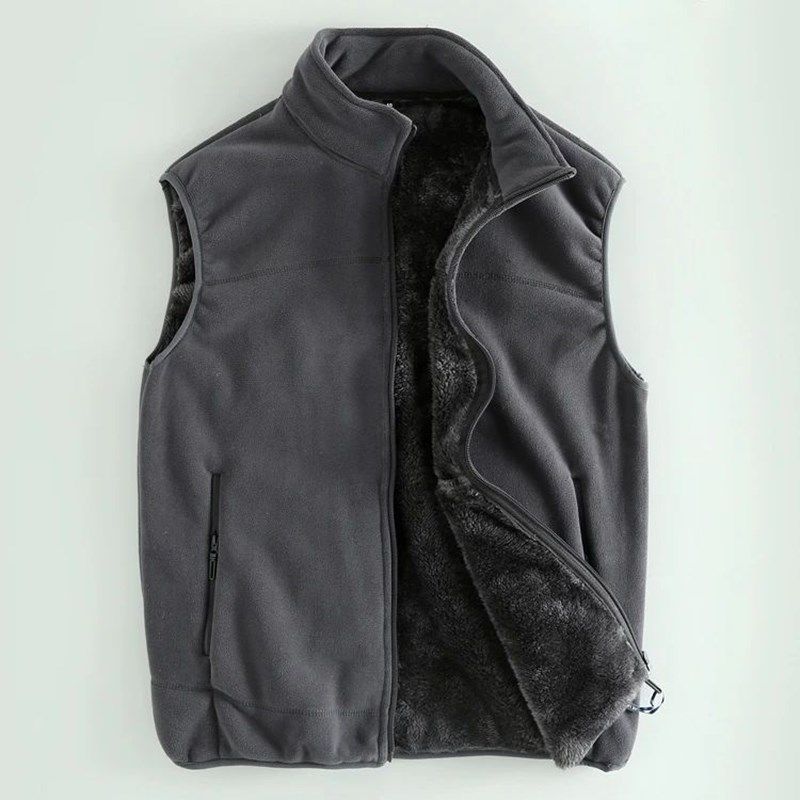 2024新款纯色奥利绒加厚马甲秋冬保暖无袖坎肩外搭复古休闲男装,男装,常规马甲,淘宝优惠券,粉丝福利购,淘宝优惠卷