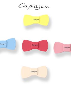 capasca醋酸多巴胺色系蝴蝶结一字夹女少女风头饰发夹彩色