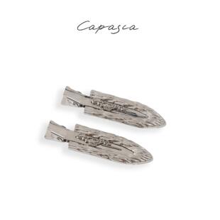 capasca(卡帕萨)波纹金属银色简约刘海夹边夹高级感发夹