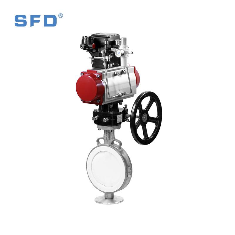 D671F4衬氟全衬蝶阀D671F4-16P不锈钢气动阀门软密封全衬氟耐腐蚀