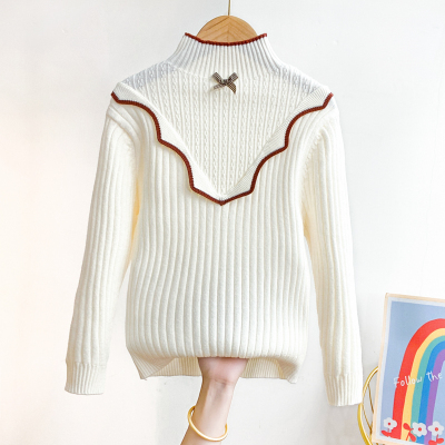 女童毛衣儿童打底衫秋冬2023新款秋装大童女孩冬季半高领加厚内搭