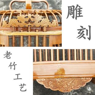 画眉鸟笼竹制专用八哥鹩哥玉鸟特大号贵州精品高档手工全套鸟笼子