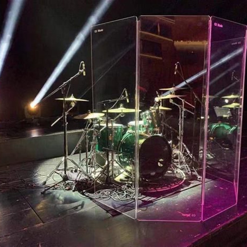 亚克力板架子鼓隔音屏风爵士鼓隔音板乐器隔音罩鼓房鼓盾降噪舞台
