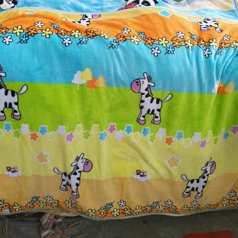 小朋友盖被卡通图案毛绒被儿童午睡毛毯幼儿园单层男女孩宝宝毯子