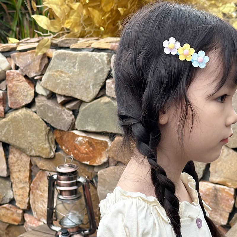 韩国儿童花朵泫雅透色发夹夏季小清新宝宝侧边刘海碎发夹压发头饰
