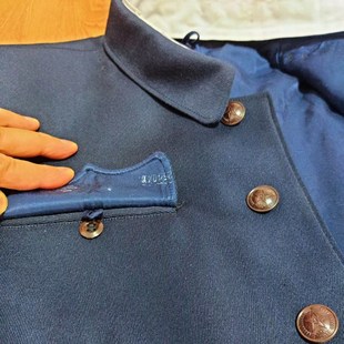 呢套装 藏青马裤 毛料马裤 中老年怀旧90年代55款 呢胶木扣中山装