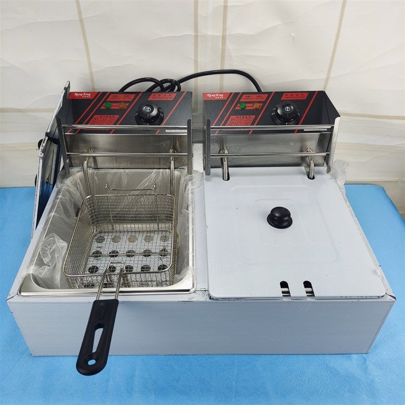 恒星西厨HX-81电热炸炉油炸锅单双缸6升油条机商用炸串薯塔油炸机