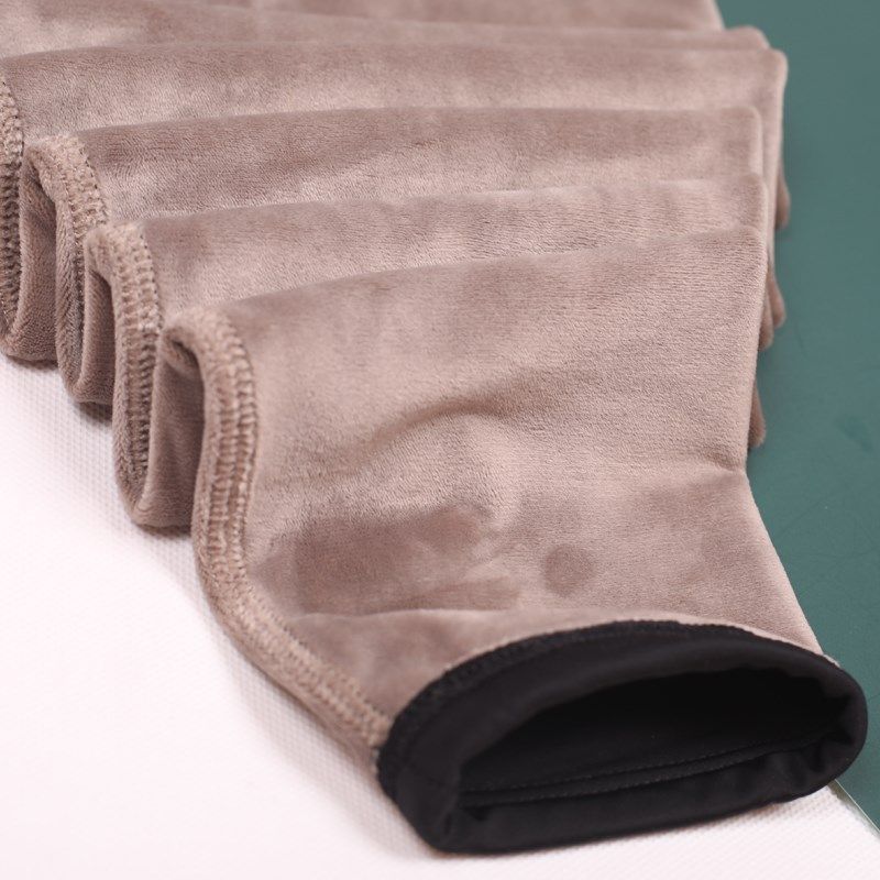 2024秋冬新款750高腰黑光面泳布双层中薄貂毛护腰保暖裤女打底裤