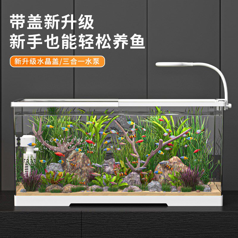 最萌鱼缸小型客厅新款家用生态水草造景过滤一体成型防爆缸乌龟缸