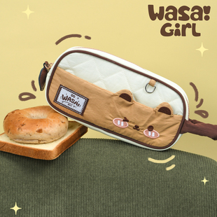 【哇塞女孩WASAI girl】机灵姐原创笔袋NFC大容量新款ins风日韩风简约实用耐脏高颜值好看文具盒文具袋学生用