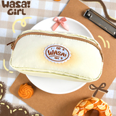 现货 机灵姐原创笔袋一口面包造型ins风日系大容量文具袋高颜值简约铅笔盒哇塞女孩小众不撞款 便携新年礼物