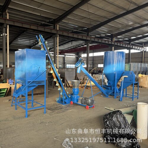 小型家用自制鸡鸭鱼猪兔牛羊造粒机 260型磨盘不转压轮转动颗粒机