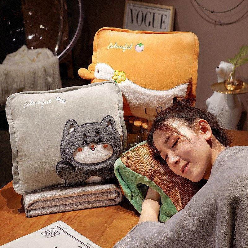 卡通抱枕被子两用办公室午睡枕头毯子二合一汽车被午休靠枕毛毯,居家布艺,抱枕被,淘宝优惠券,粉丝福利购,淘宝优惠卷