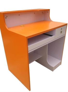 烟柜台便利店超市货架收银台广西烟草终端桔红橙色配套电脑桌