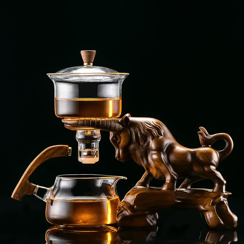 中式牛气冲天生肖摆件客厅泡茶台茶具用品办公室茶几桌面装饰礼品