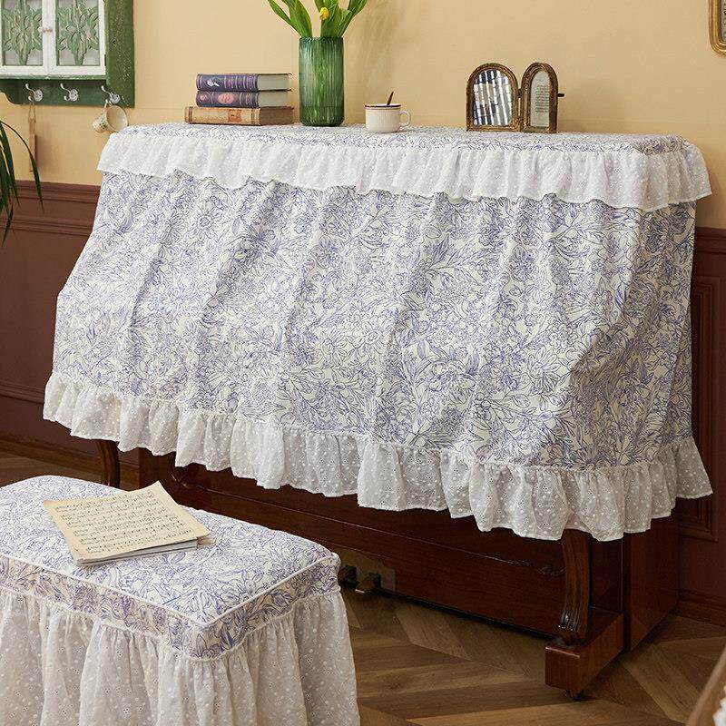 法式钢琴罩现代轻奢高档全罩钢琴套蕾丝半罩防尘盖布蕾丝立式盖巾