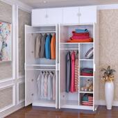 简约现代衣柜实木质板式 组装 2门3门4门儿童收纳经济型衣橱阳台柜