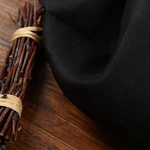 100支高支数底裤苎麻面料衬里吊带裙纯色覆古亚麻夏季薄料（黑色