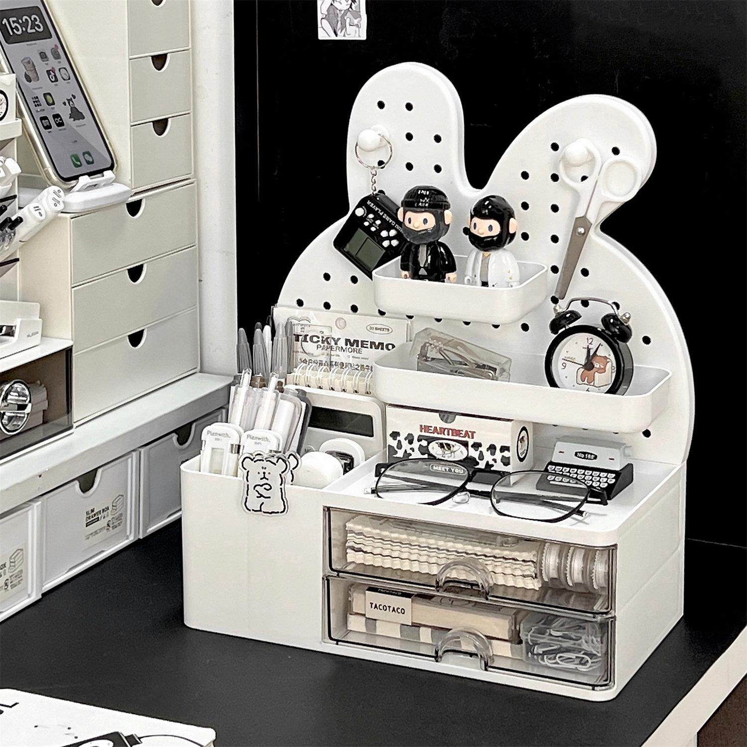 洞洞板收纳盒免打孔办公桌面杂物整理盒学生书桌抽屉式文具置物架,收纳整理,收纳洞洞板,淘宝优惠券,粉丝福利购,淘宝优惠卷