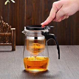 家用茶具 振粤飘逸杯耐高温泡茶壶玻璃过滤冲泡茶器全拆洗耐热套装