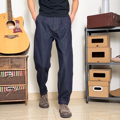复古水洗牛仔裤男宽松直筒长裤