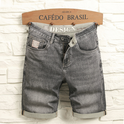 2025新款男夏季薄款休闲裤宽松直筒5分中裤牛仔短裤弹力青年ins