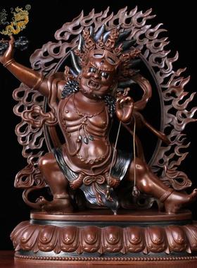 真古意 黄铜金刚手菩萨摆件随身秘密主佛像金刚藏传尼泊尔铜像