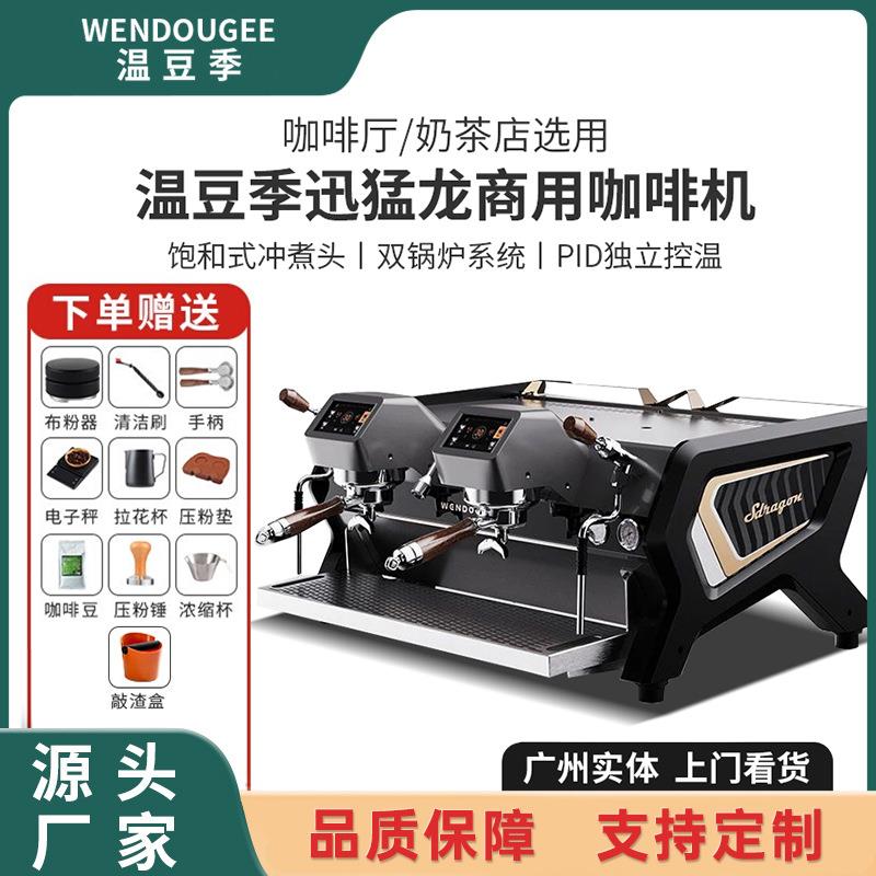 温豆季迅猛龙双头咖啡机商用奶茶店咖啡厅双锅炉系统半自动咖啡机