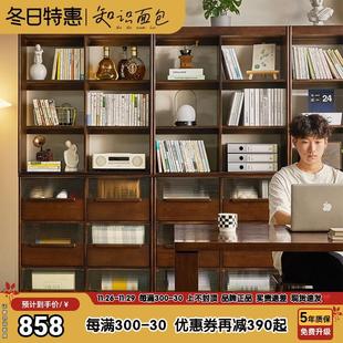 实木书架置物架落地客厅自由组合格子柜儿童储物收纳矮柜家用书柜