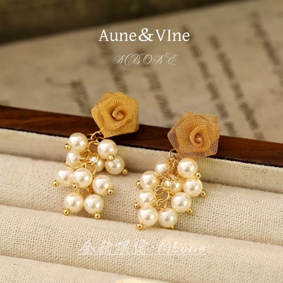 【5157】 法【葡萄玫瑰】 秋冬Aune＆VIne欧尼维尼耳钉