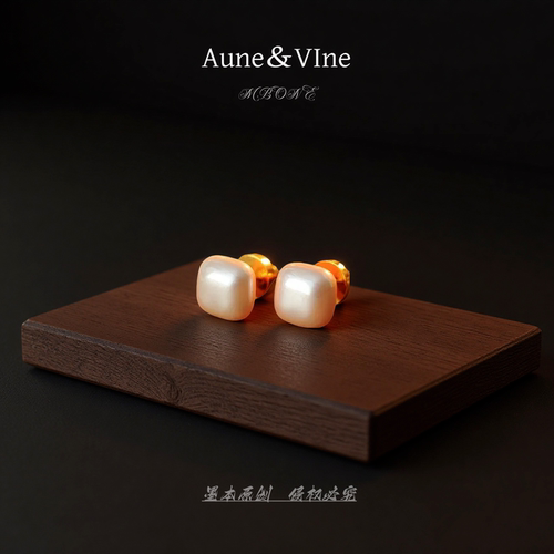 【5007】 法【方朱圆镜】欧尼维尼 简约珠珠 原版耳钉耳饰