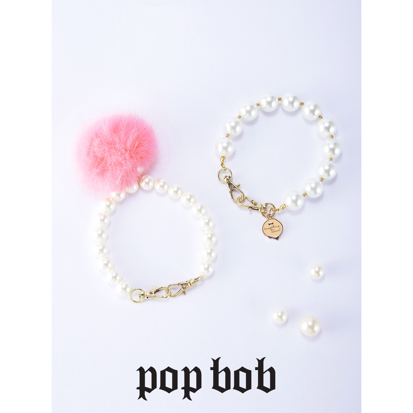 POPBOB手机壳饰品金属珍珠链配饰