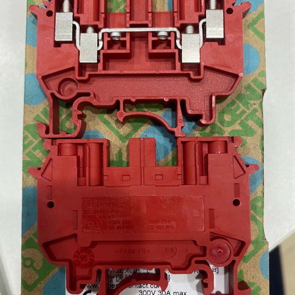 菲尼克斯原装正品现货直通式接线端子排红色UDK 4 RD -