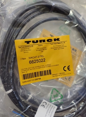 图尔克RKC4T-2TEL M12连接线传器电缆PVC黑色