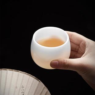 冰种冻玉瓷主人杯手工羊脂玉白瓷茶杯个人专用高端品茗杯礼品茶杯